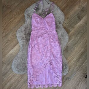 Lovers + Friends Skylight Dress backless floral asymmetrical Lilac Purple SizeXS